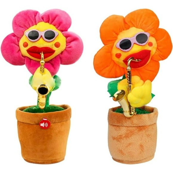 Musical Singing Dancing Repeating Talking Sunflower Soft Plush Funny Creative Saxophone Kids Toy Animal Toy Set for Kids