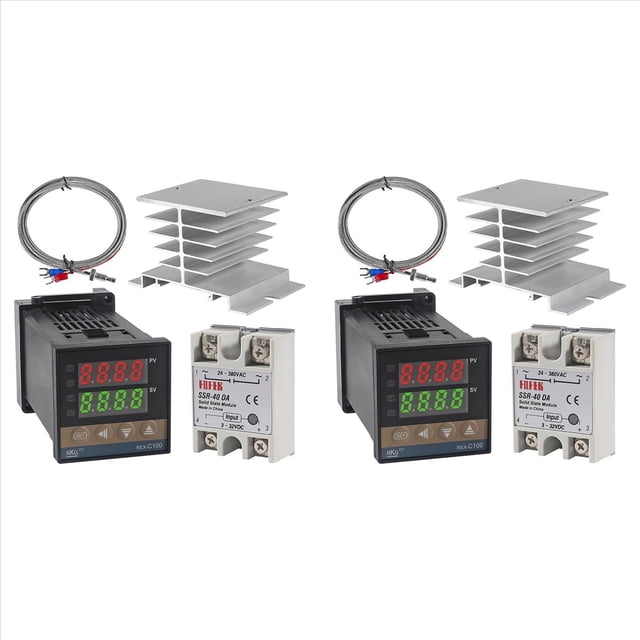 2X Controlador de Temperatura PID -C100 Kit Termostato Alto Voltaje 100ACV A 240ACV+Relé SSR 40DA+ Sonda K