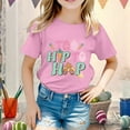thumbnail image 2 of PMVFHDE Hauts d'Été Tendance Fille Hauts d'Été Manches Courtes pour Fille Hauts Manches Courtes Filles Hauts Enfants Filles Pâques Mignon Graphique Col Rond T-Shirt d'Été Rose, 12-13 Ans, 2 of 4