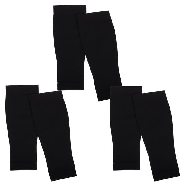3 pares de mangas de compresión para pantorrillas, calcetines elásticos de compresión para piernas, cubrepiernas de fútbol, para correr, ciclismo, dolor de pantorrilla y soporte para la espinilla.