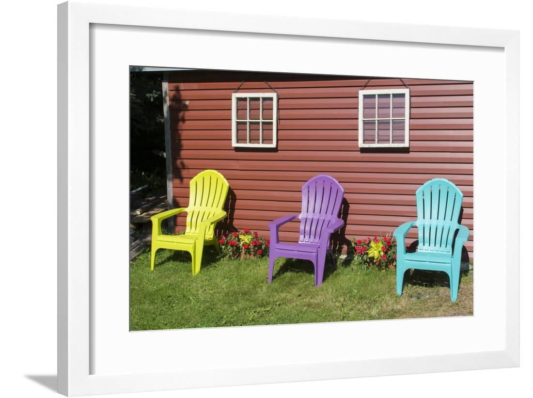 Canada Peggy S Cove Nova Scotia Barn With Colorful Adirondack