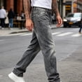 thumbnail image 5 of Mens Straight Leg Jeans Casual Distressed Denim Pants for Spring and Fall Loose Fit Long Trousers with Pocket Design, 5 of 6