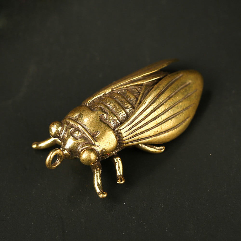 Details about   Chinese Collection old Asian Antique Collectible Brass ZCicada Exquisite statue 