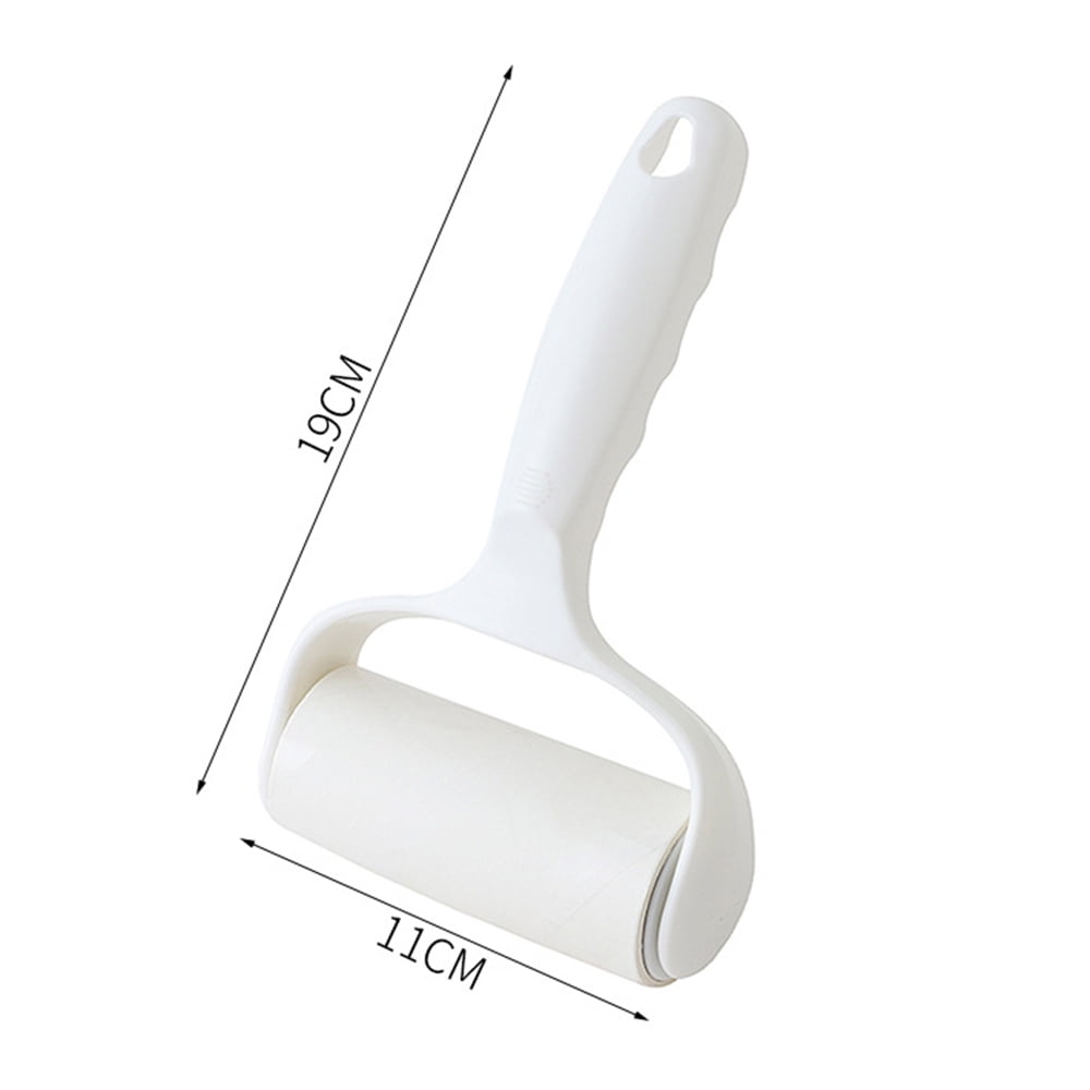 Lint Roller Tearable Sticky Paper Roll Ergonomic Handle Selfcleaning Tools(White)