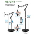 thumbnail image 2 of Awlbstruse Tablet Floor Stand, Overhead Bed Phone Stand with 8.8 lb Super Stable Base & Angle/Height Adjustable, Compatible with 4.5''-13'' iPhone, i, 2 of 7