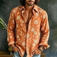 thumbnail image 2 of Men's 70s Vintage Flower Print Button Shirt Casual Relaxed Vacation Top Bohemian Resort Holiday Wear Tunic, 2 of 5