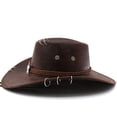 thumbnail image 3 of Classic Western Cowboy Hat With Curved Brim For Outdoor Adventure Travel Sun Shielding And Style For Everyday Use, 3 of 6