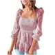 thumbnail image 1 of Blusa informal sólida de manga 3/4 con cuello cuadrado de verano para mujer a la moda Fridja  czfsfas1312, 1 of 9