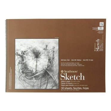 Strathmore 400 Series Drawing Pad 18x24 Inch - 24 Sheet Cream Paper For Pencil, Charcoal & Pastel