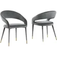 thumbnail image 4 of Accent Kitchen Dining Chair Set of 6, Modern Velvet Upholstered Side Chairs, Gray, 4 of 4