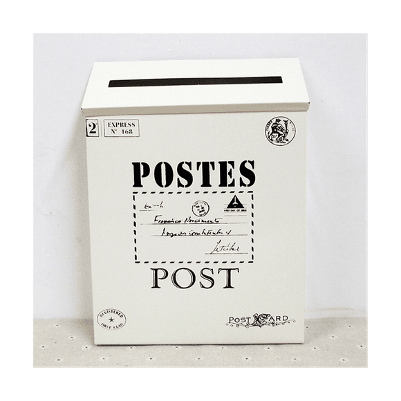 Mailbox Vintage Wall Mount Mailbox Post Letter Box for Outside Antique Metal Mailbox Rust Resistant Mail Holder White
