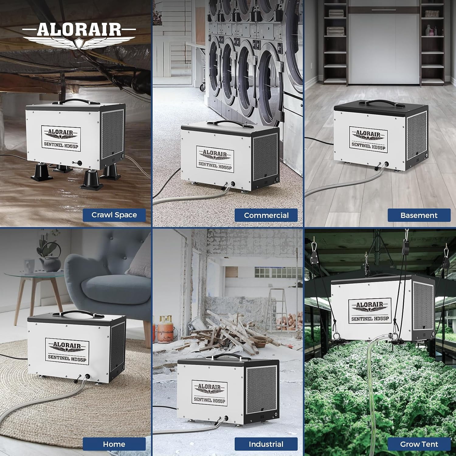 ALORAIR Crawl Space Dehumidifier, 120 PPD Crawlspace Dehumidifiers with Drain Hose and Pump for Basement, Portable Compact Auto Defrost Under House Industry Commercial Dehumidifier