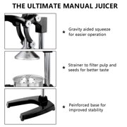 Zimtown Manual Juicer, Juice Squeezer, Hand Press Juicer Machine, Heavy Duty, Black