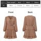 thumbnail image 2 of Vestido de mujer de manga larga con cuello en V vestido de túnica mini vestidos, cintura alta un vestido de línea, regalo para las mujeres, 2 of 7