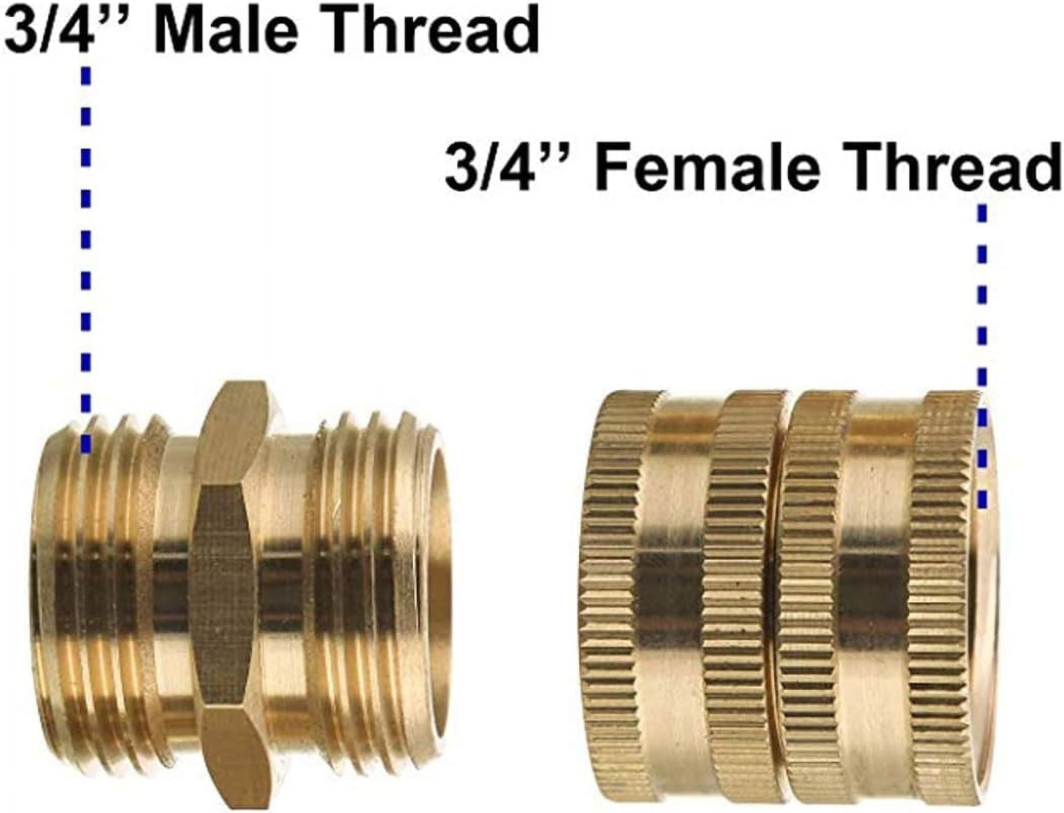 Garden Hose Double Female Coupler Brass Adapter Quick Connect Fitting Bundle