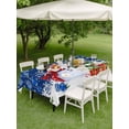 thumbnail image 3 of Outdoor Tablecloth with Umbrella Hole and Zipper, Navy Blue Christmas Rectangle Table Cloth 60x120 Inch Waterproof Tablecloth, Snowman Xmas Tree Ball Gifts Winter Picnic Table Cover for Patio Camping, 3 of 7