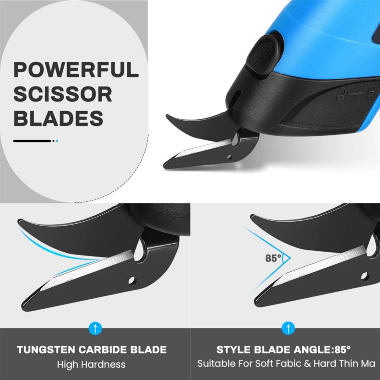 Meiiso Electric Scissors Cordless Fabric Cutter Usb Rechargeable