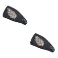 thumbnail image 3 of Sonducket Diademas de ganchillo a prueba de viento Protector de cabeza elástico cálido grueso calentador de oreja diadema accesorios para el Negro 2Conjunto, 3 of 6