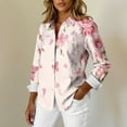 thumbnail image 3 of Fgvctg Long Sleeve Button Down Shirts for Women Cotton Blouses Casual Date Day Love Heart Print Shirt Plus Size Collared Business Casual Outfits Light pink XL, 3 of 5