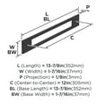 thumbnail image 5 of Amerock Medora 12 inch (305mm) Center-to-Center Rectangle Matte Black Appliance  Pull Backplate, 5 of 6