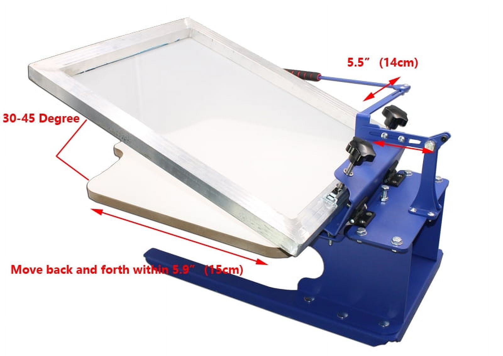 INTBUYING 1 Color 1 Station Silk T-Shirt Screen Printing Machine DIY Fabric Press for T-Shirt Clothing Hats Adjustable Blue