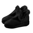 thumbnail image 5 of Dasayo Snow Women Booties Fuzzy Black Ankle Comfortable Ski Winter House Boots Women's Shoes 36, 5 of 6