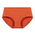 thumbnail image 2 of Women's Mid Rise Solid Cotton Brief Panties Soft Stretch Breathable Full Coverage Underwear Comfort Daily Ladies Bikini Panties ,S,Ginger, 2 of 6