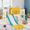thumbnail image 6 of GVN All-in-1 Toddler Slide with Tunnel and Ladder and Basketball, Indoor Slide for Indoor, Kids, Yellow, 6 of 8