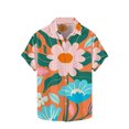 thumbnail image 2 of Njoeus Gym Tops Funny Tshirts Hawaiian Shirt For Men, Mens Big & Tall Shirts, Beach Shirts For Men, Tropical Shirts Men'S Floral Short Sleeve Casual Button Up T-Shirt S-5Xl Dress Shirts For Men Summer, 2 of 5
