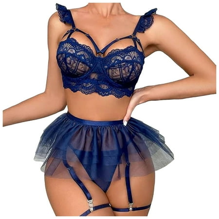 Womens Bras 40d Bras for Women Sports Women Lace Lingerie Sets Sheer Bra And Panty Set Underwire Strappy G String Lingerie
