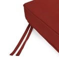 thumbnail image 4 of Jordan Manufacturing 47" x 17" Canvas Brick Crimson Solid Rectangular Outdoor Settee Swing Bench Cushion with Ties and Welt, 4 of 8