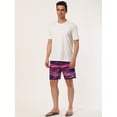 thumbnail image 4 of INSPIRE CHIC Shorts de ba?o con estampado de color en contraste de cintucon cordón de verano pahombre Púrpu34, 4 of 6