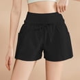 thumbnail image 2 of Sngxgn Shorts for Women Elastic High Waist Drawstring Lounge Shorts Rolled Hem Casual Soft Summer Cargo Shorts with Pockets(Black,XXL), 2 of 5