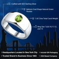 thumbnail image 2 of Gem Stone King 1.42 Cttw Green Peridot Ring for Men | 925 Sterling Silver | Oval 8X6MM | Gemstone August Birthstone | Size 12, 2 of 5