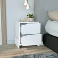 thumbnail image 6 of Glavbiku Modern Nightstand with 2 Drawers,Bedside Table Dresser for Bedroom in White Finish,Adult, 6 of 7