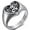 Silver, variant on Stainless Steel Heart Shaped Signet Style Angel Pattern Statement Promise Wedding Ring