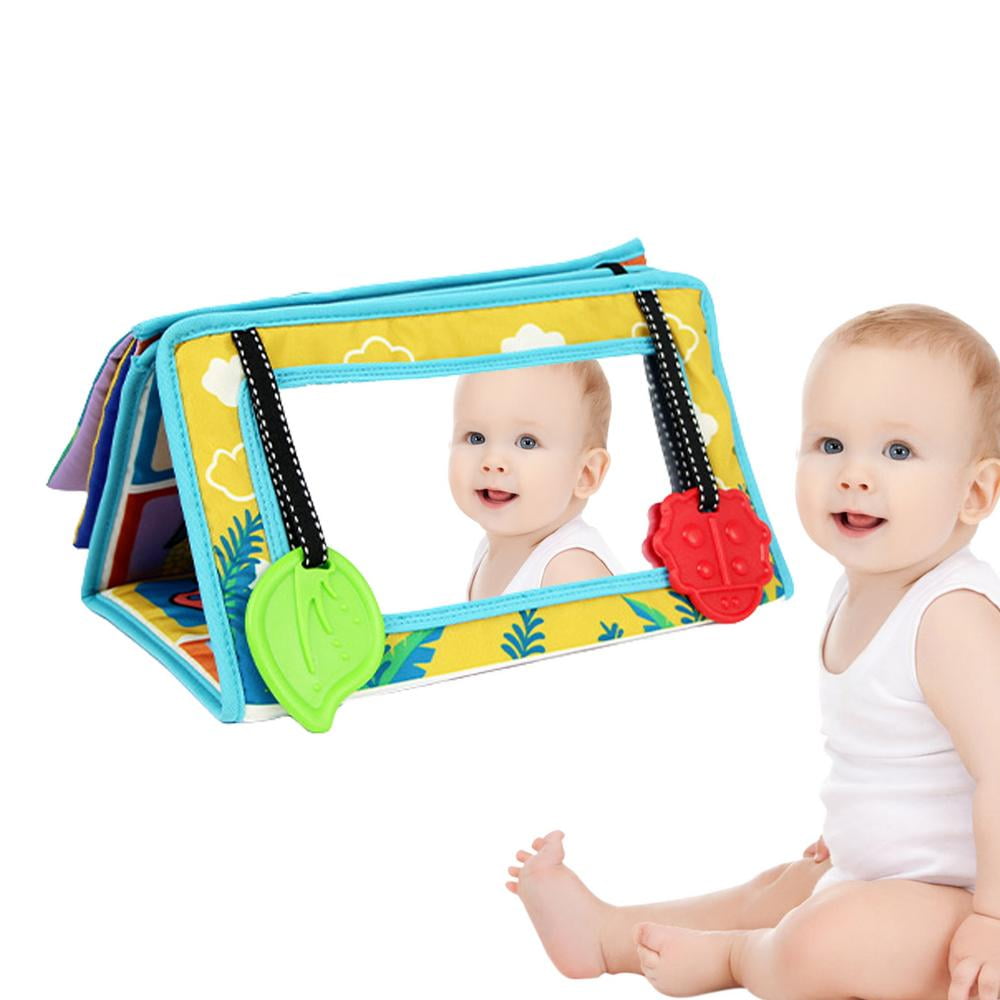 Laideyi Mirror Tummy Time High Contrast Tummy Time Floor Mirror Toys