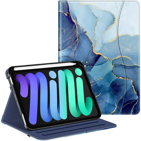 Fintie Folio Case for iPad Mini 6 2021, Multi-Angle Smart Stand Cover with Pencil Holder & Pocket, Auto Sleep/Wake