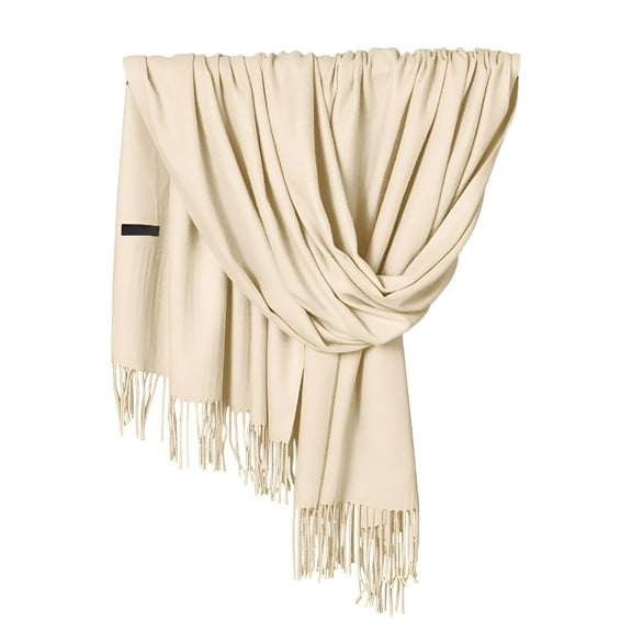 TELOLY Female Women Pashmina Shawls and Wraps Large Scarfs for Women Wedding Party Bridal Long Fashion Soft Solid Shawl Wrap Fringes