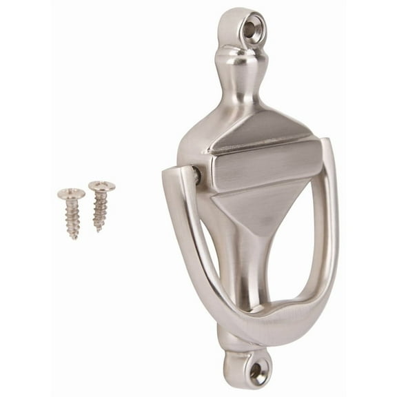 ProSource HR4003SN-PS, 3-3/8 in Surface Mounted Door Knocker Satin Nickel Brass Door Knocker