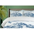 thumbnail image 4 of Ambesonne Coastal Duvet Cover Set, Seagull Mountain Sketch, 2-Calking, Blue White Navy, 4 of 7