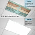 thumbnail image 3 of 4 Pack Blue Anchor Fluorescent Light Covers for Ceiling Lights Turquoise Brown Wood Grain Retro Strip Magnetic Ceiling Light Covers Overhead Light Filters for Office Classroom Home, 3 of 9