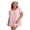 Pink, variant on Women's Summer Mini Dress Solid Color Lace Trim Short Sleeve Babydoll Dress