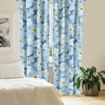 thumbnail image 2 of Ambesonne Floral Curtains, Forget Me Not Flowers Plot, Pair of 28"x95", Pale Azure Blue Yellow, 2 of 5