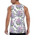 thumbnail image 3 of Xecao Violets Flowers Men's Tank Top Workout Quick Dry Sleeveless Gym Jogging Muscle Shirts Summer Swim Beach Tops, 3 of 9
