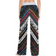 thumbnail image 4 of Women's Ethnic Zigzag Chevron Pattern Pajama Pants, Casual Pajama Bottoms Lounge Pants Wide Leg, 4 of 7