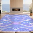 thumbnail image 2 of Design&I 3'x5' Ultra Soft Throw Mat, Wave Kawaii Motifs Scale Cute Starfish Border Purple Mermaid Refined Structured None Fluffy Washable Easy Care Indoor rug for Bedside Hallway, 2 of 7