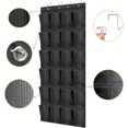 thumbnail image 3 of Zapatero colgante de 24 bolsillos, bolsillo de almacenamiento colgante, sobre la puerta, gabinete montado en la pared, bolsillos grandes de malla negra para dormitorio, sala de estar, baño, 3 of 5