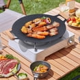 thumbnail image 4 of Visland Cast Iron Baking Tray with Handles Non-stick Round Frying Pan for BBQ Steak Seafood Vegetables Pancakes Multifunctional Grill Pan for Stove Campfire, 4 of 8