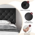 thumbnail image 5 of 4 EVER WINNER Twin Bed Frame, Faux Leather Bed with Button Tufted Headboard, Upholstered Platform Bed with Wood Slat Support, Box Spring Needed, Noise Free, Easy Assembly,Black, 5 of 8
